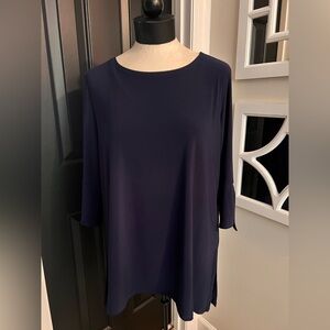 CLARA SUNWOO Blue Boxy Blouse Relaxed Fit